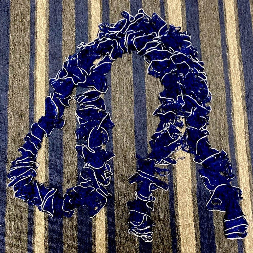 Blue scarf with white/silver sparkle details